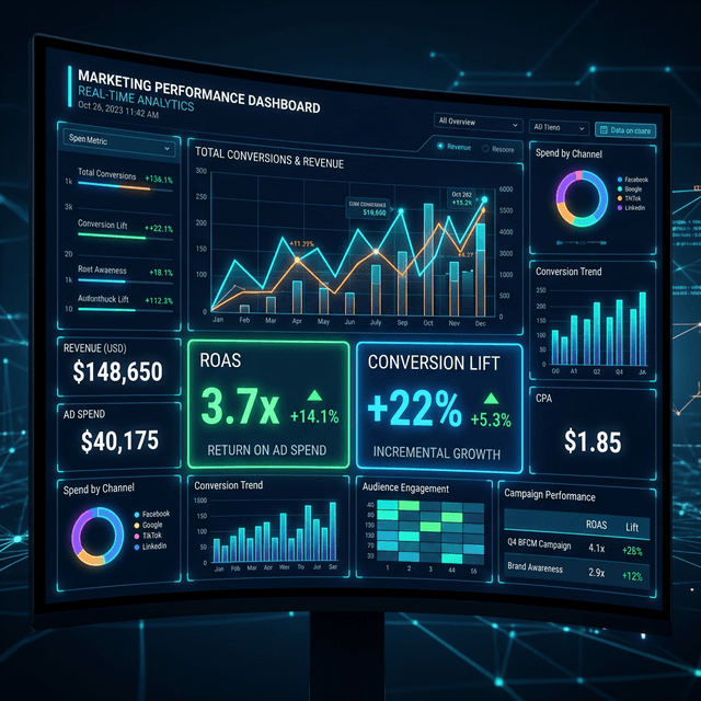 Marketing performance dashboard showing Demand Gen metrics